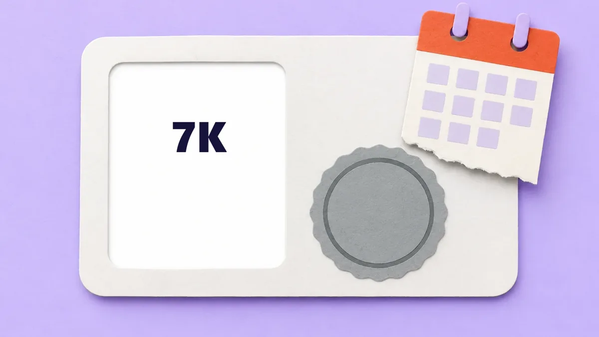 Cartão ilustrado da marca 7K