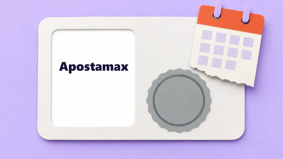 Cartão ilustrado da marca Apostamax