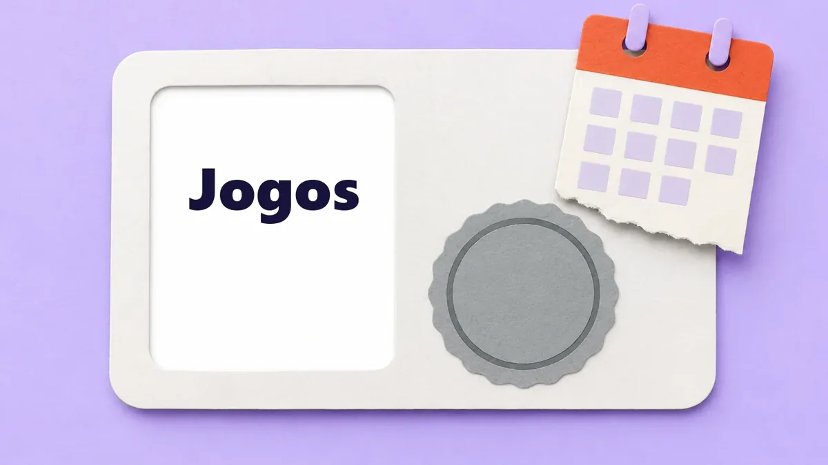 Cartão ilustrado da marca Jogos
