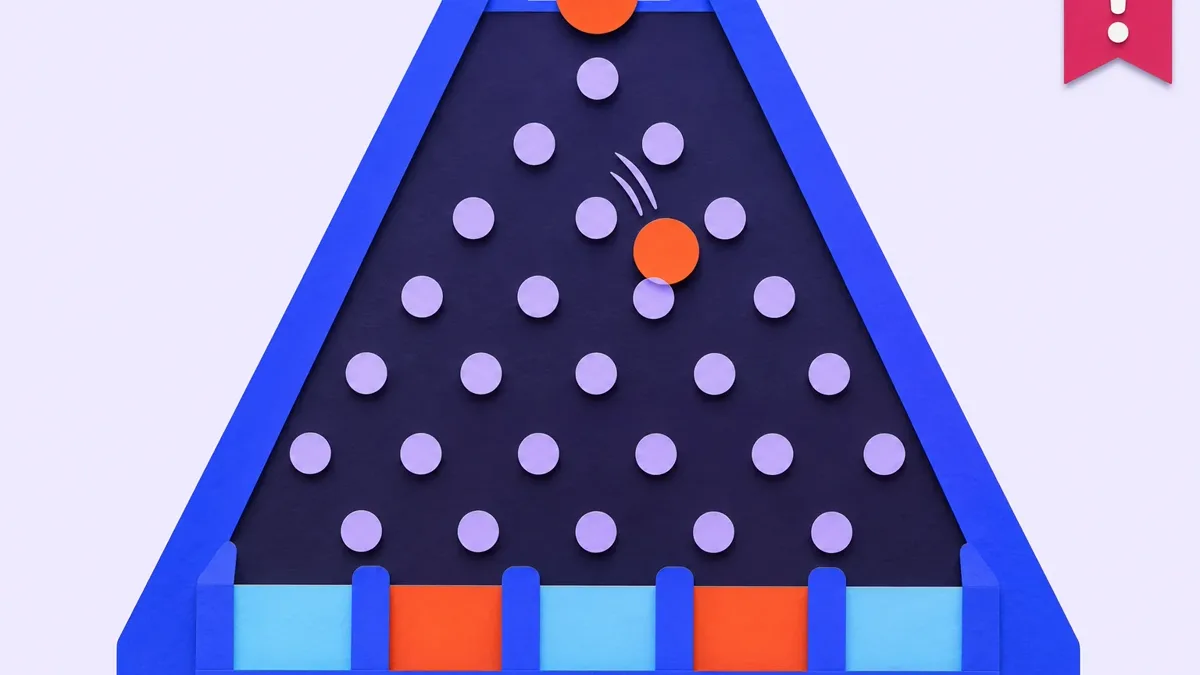 Ilustração: Plinko: a bolinha, os pinos e a matemática do jogo