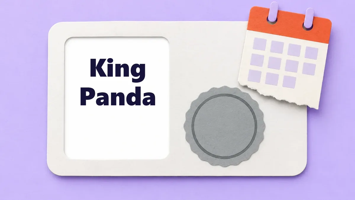 Cartão ilustrado da marca King Panda