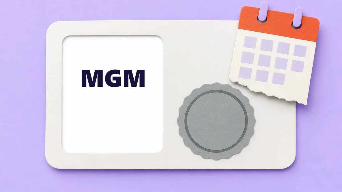 Cartão ilustrado da marca MGM