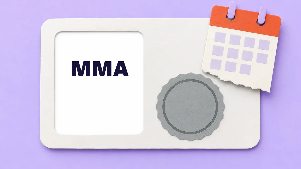 Cartão ilustrado da marca MMA