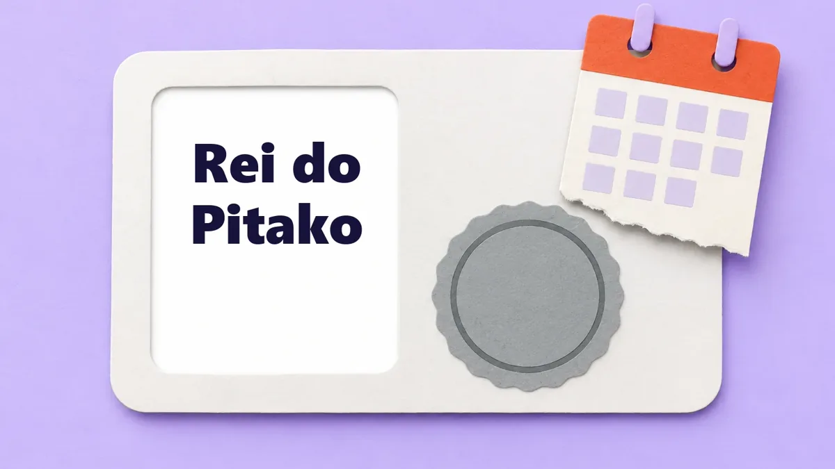 Cartão ilustrado da marca Rei do Pitako